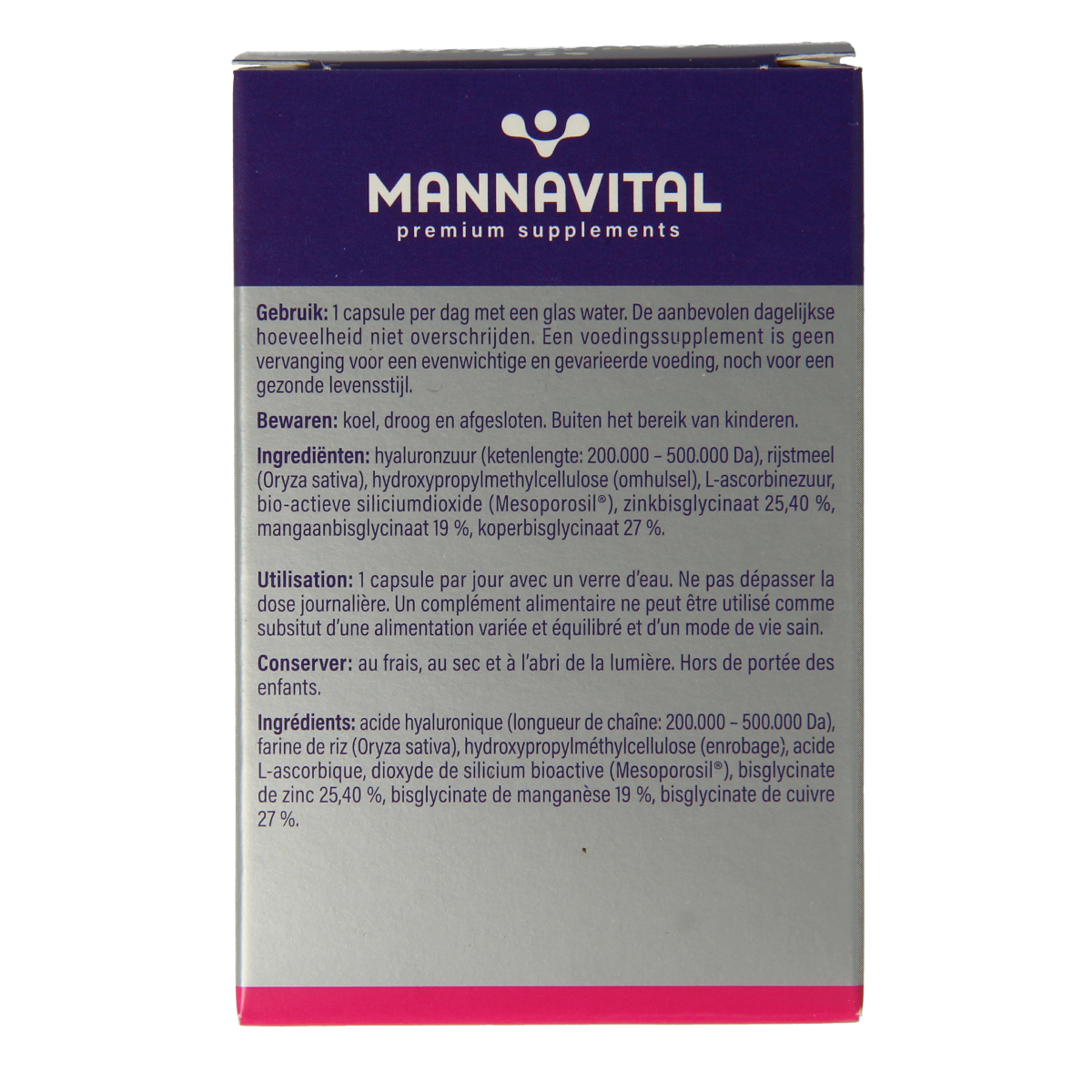 Mannavital Hyaluronzuur platinum 60.00 Capsules