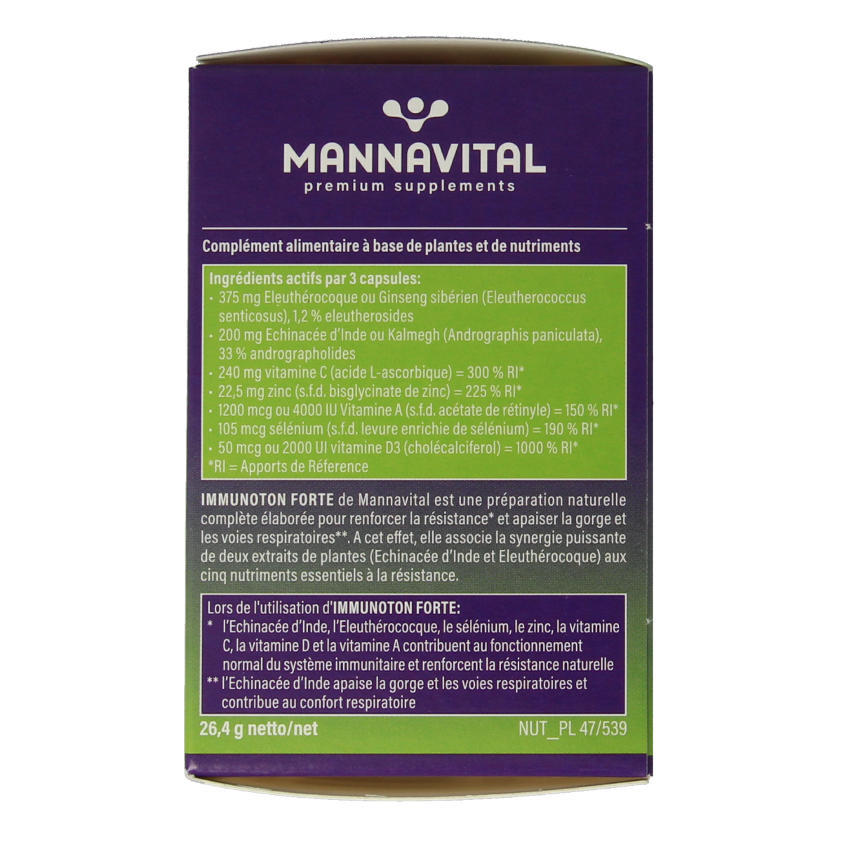 Mannavital Immunoton forte 60.00 Vegetarische capsules