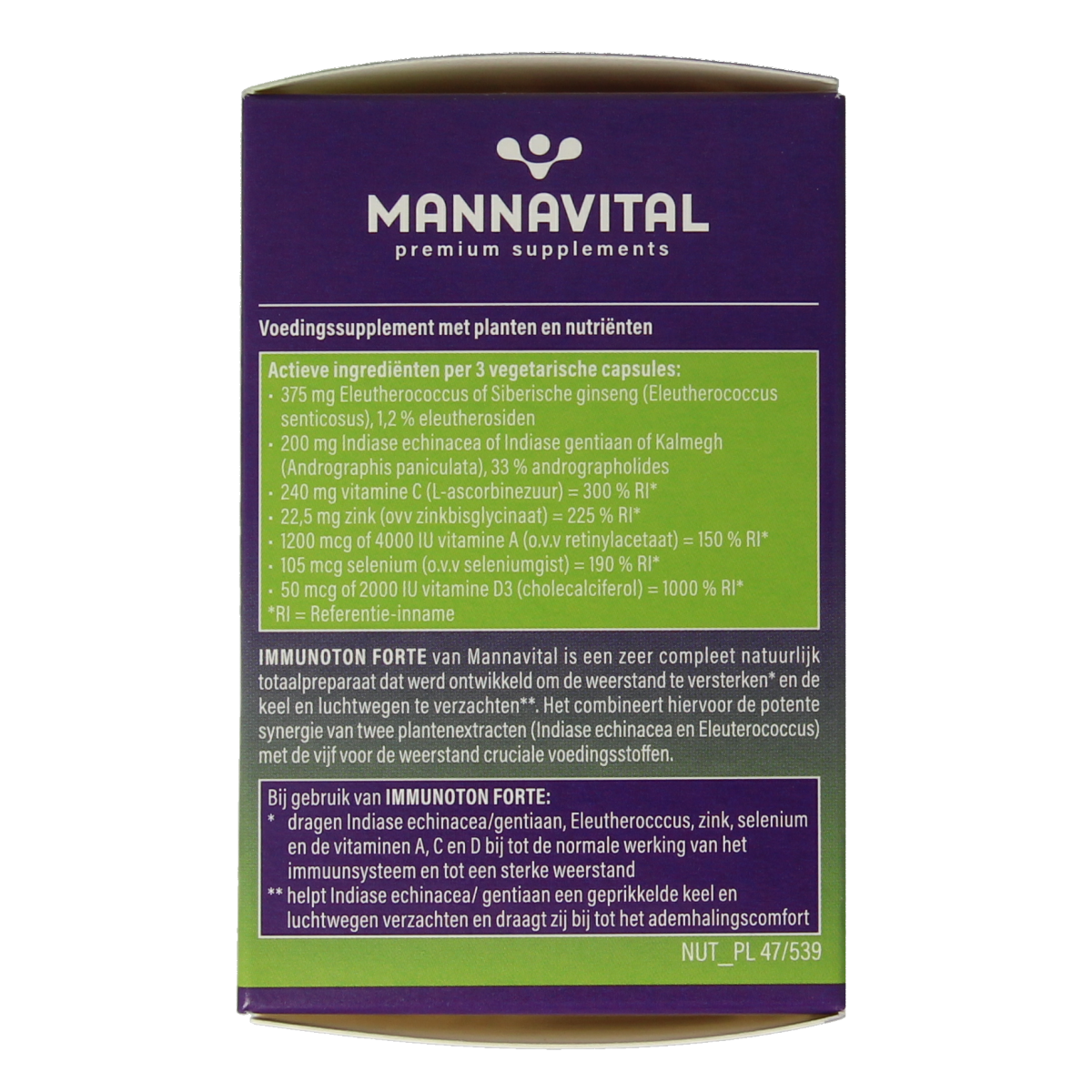Mannavital Immunoton forte 60.00 Vegetarische capsules