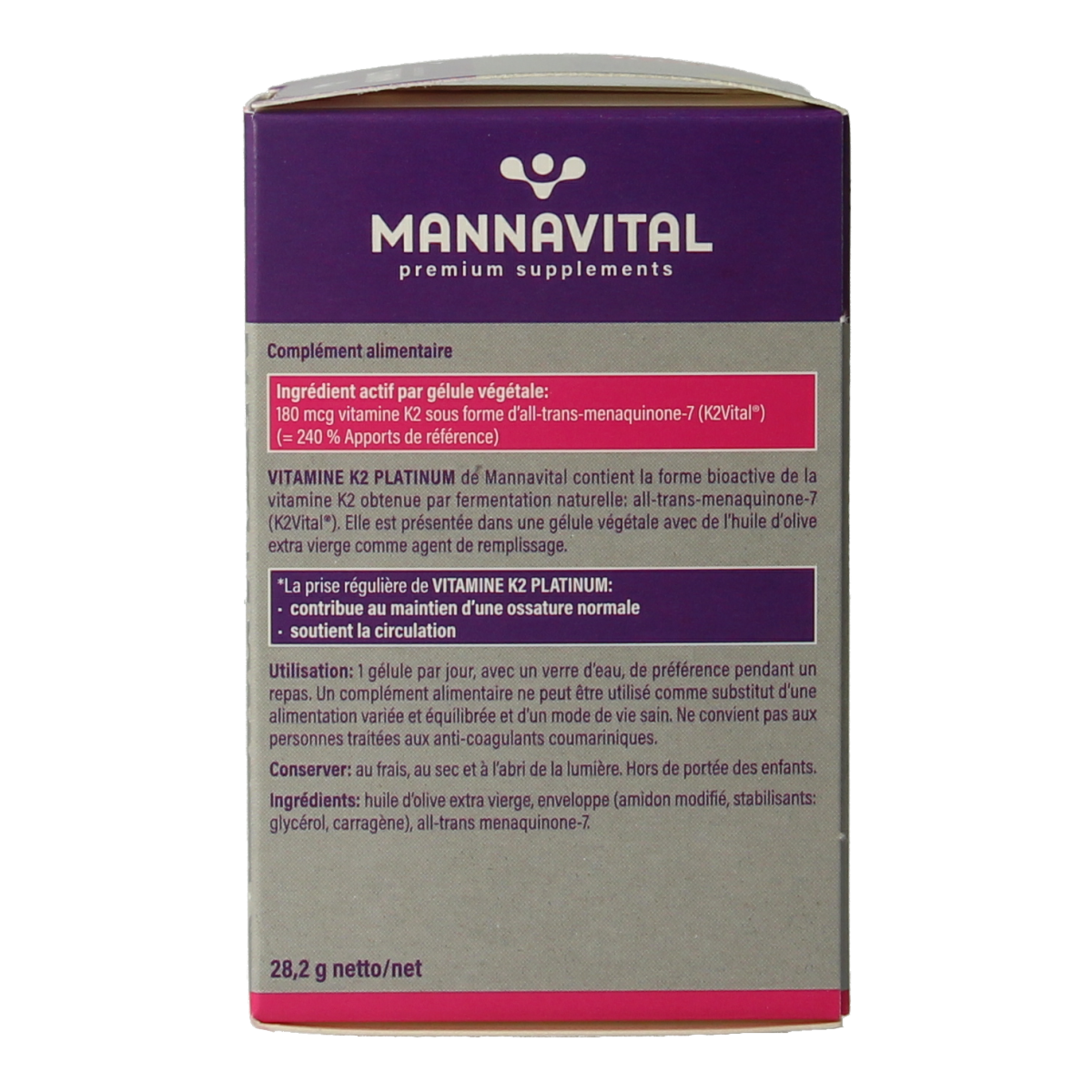 Mannavital Vitamine K2 60.00 Vegetarische capsules