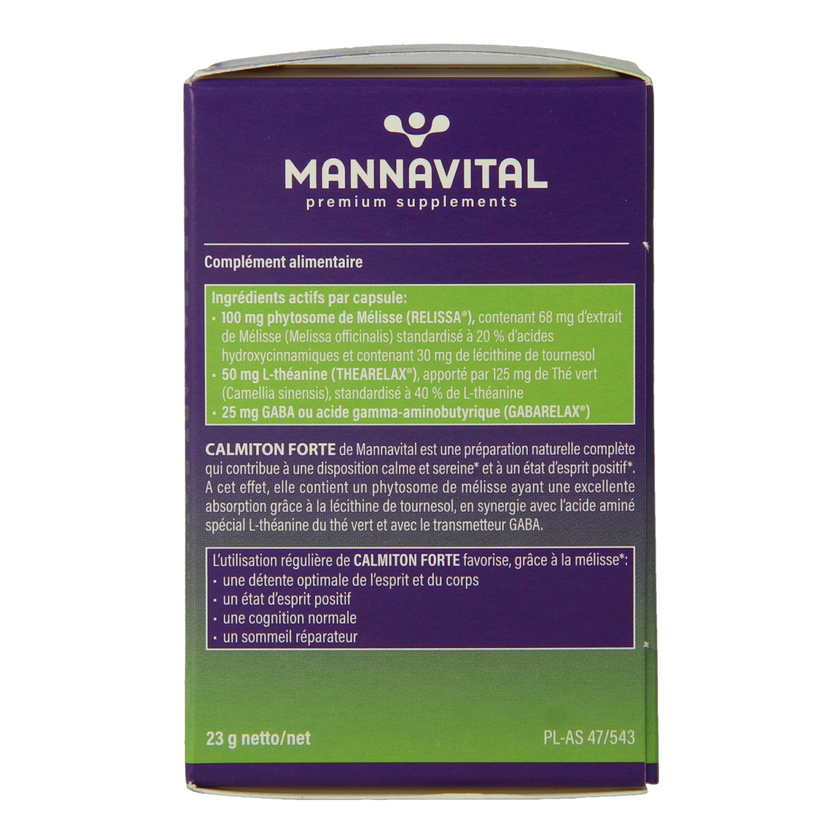 Mannavital Calmiton 60.00 Vegetarische capsules