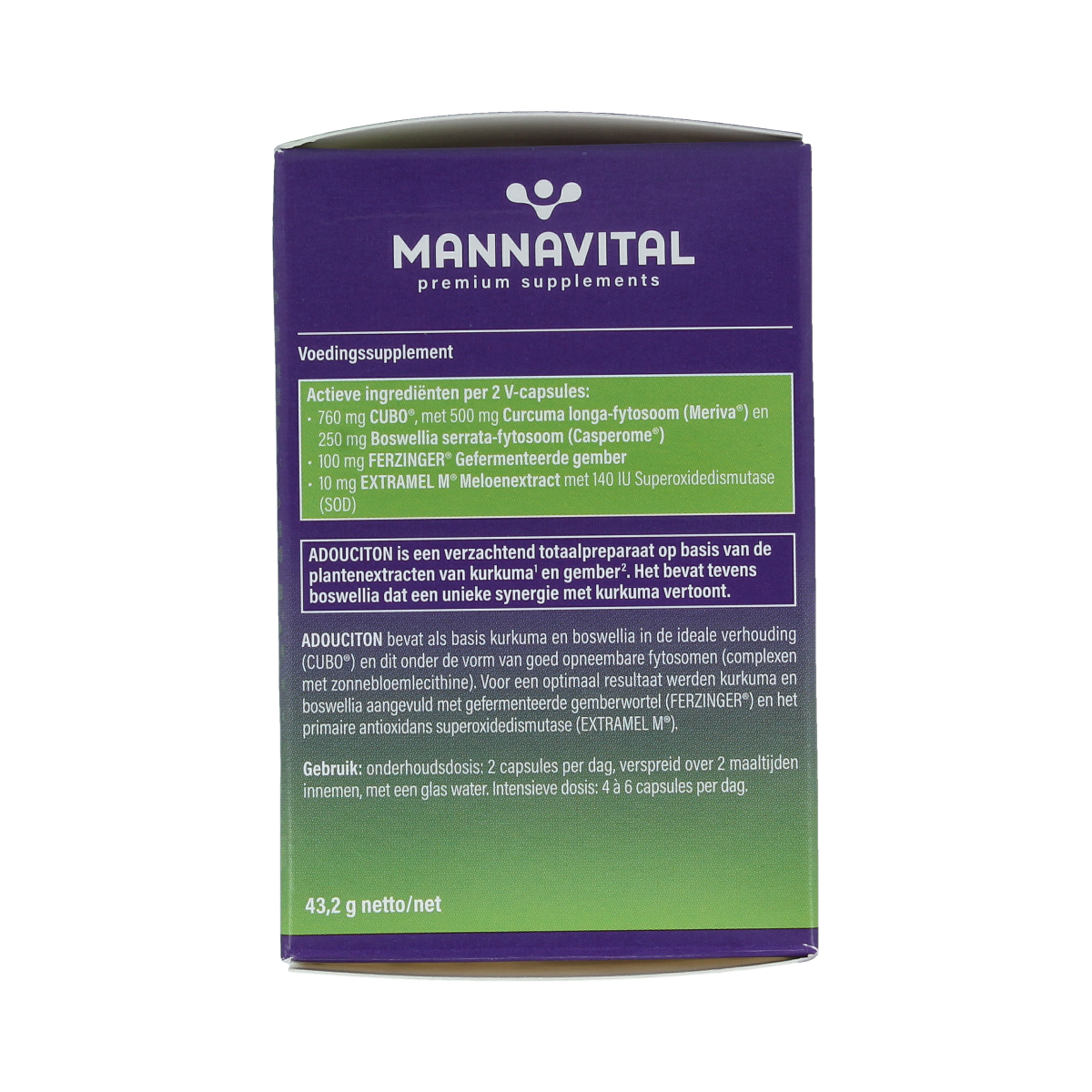 Mannavital Adouciton 60.00 Vegetarische capsules
