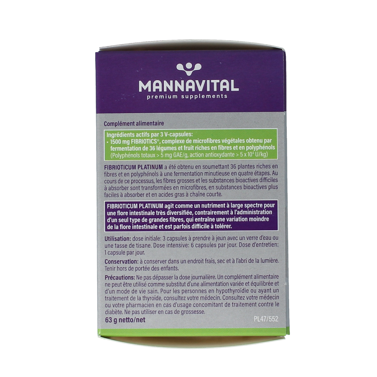 Mannavital Fibrioticum platinum 90.00 Vegetarische capsules