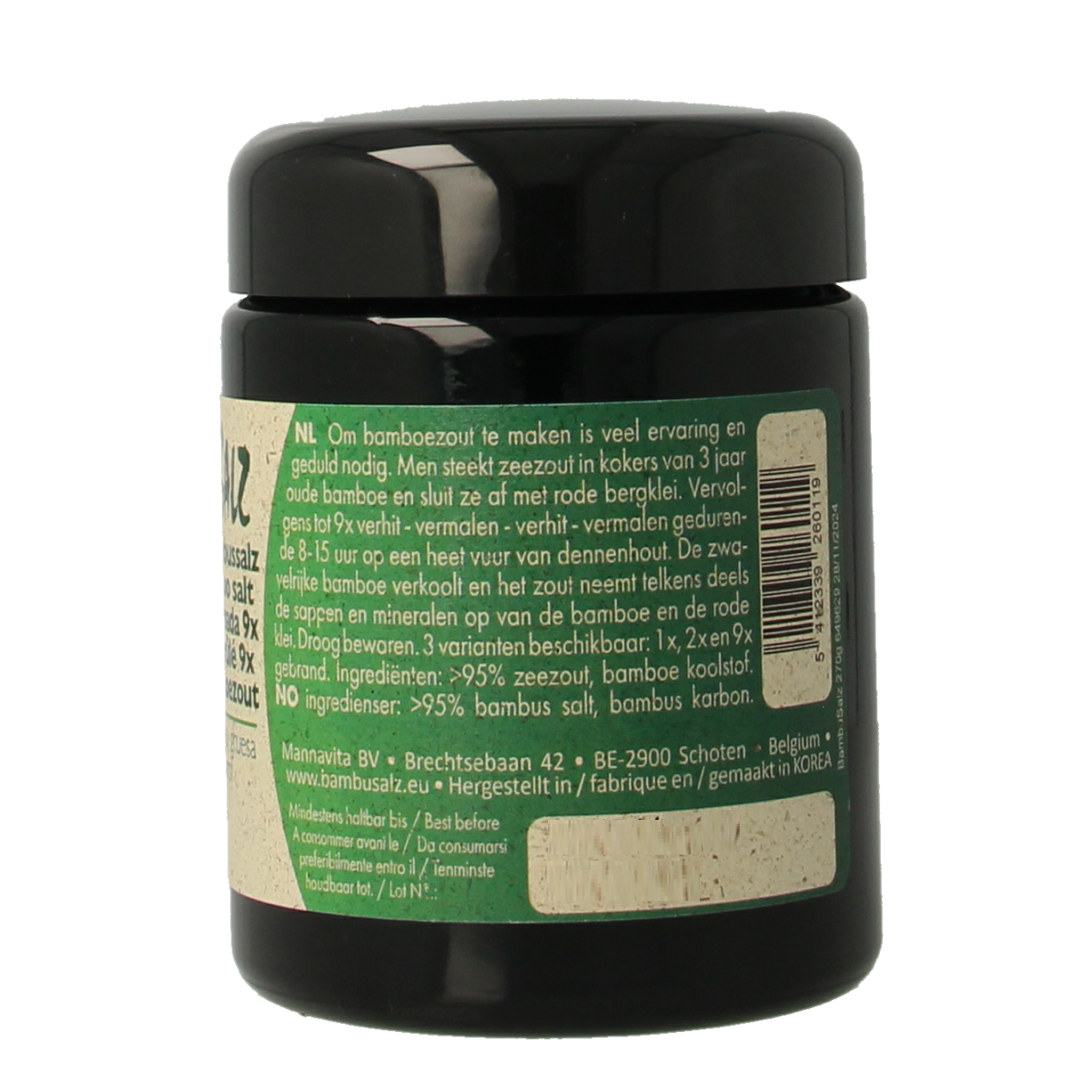 Bambu Salz Bamboezout zeer grof 9x gebrand 270.00 Gram