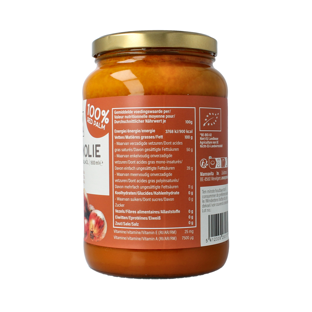 Amanprana Rode palm olie bio 1600.00 Milliliter