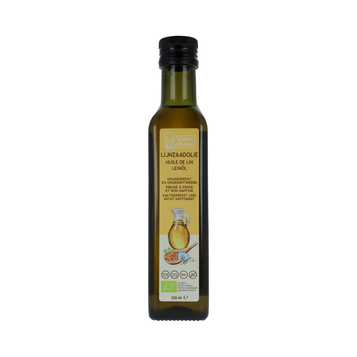 Amanprana Lijnzaadolie bio 250.00 Milliliter