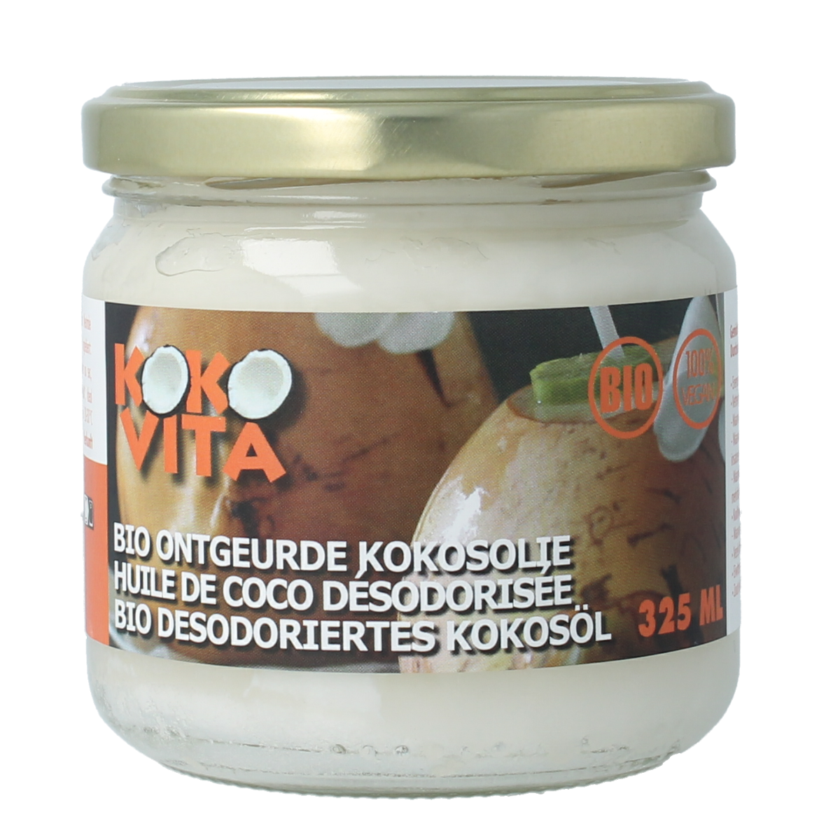 Kokovita Kokosolie geurloos bio 325.00 Milliliter
