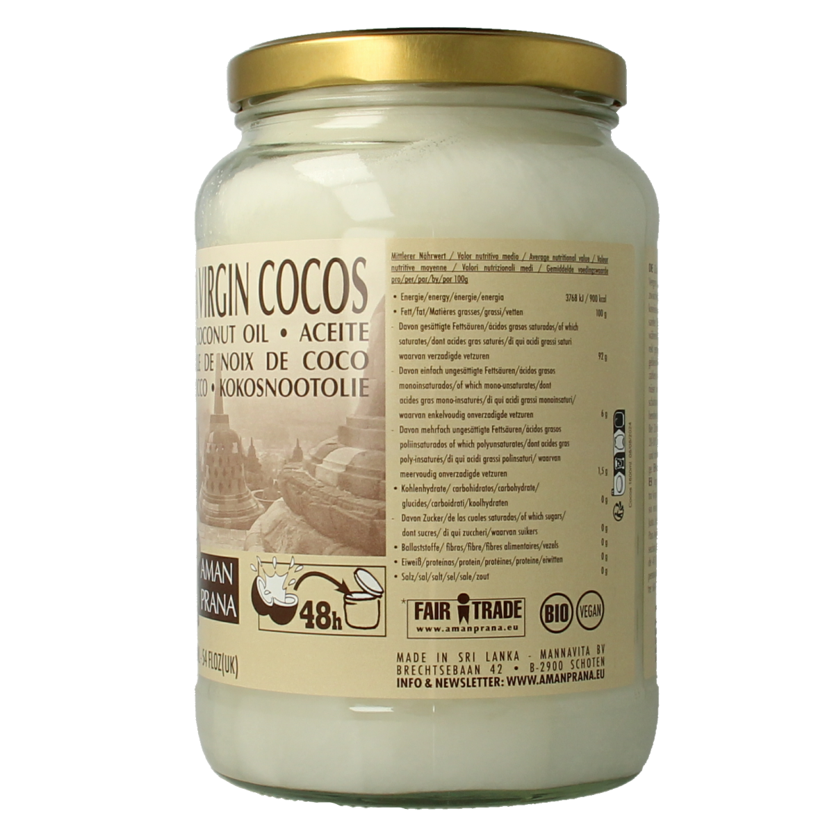 Amanprana Kokosnootolie bio 1600.00 Milliliter