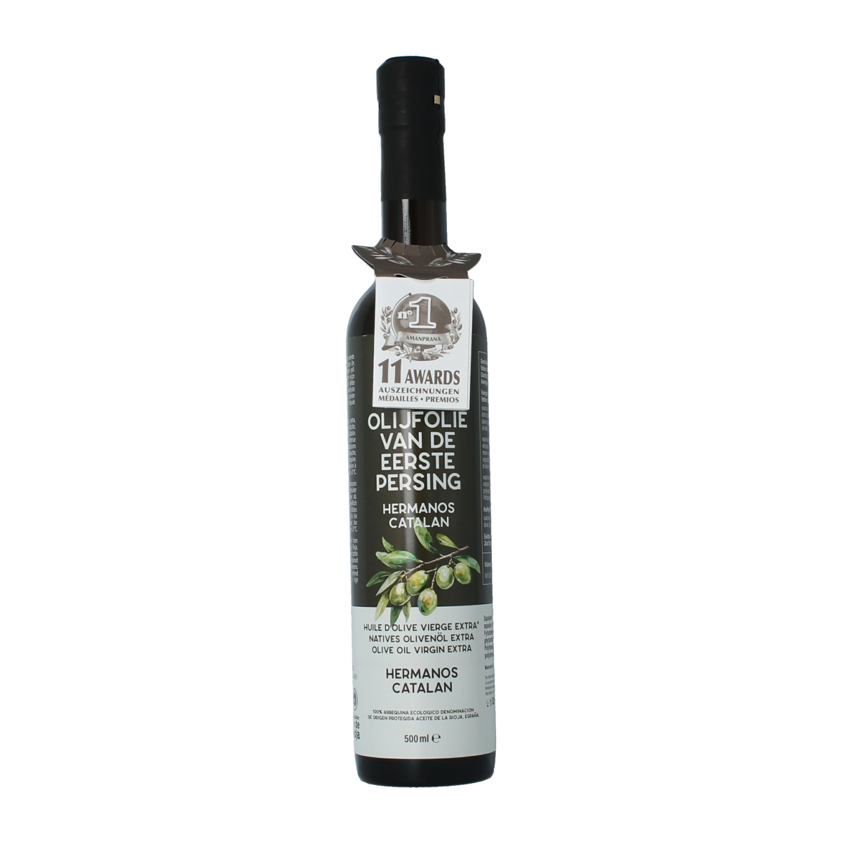 Amanprana Hermanos Catalan olijfolie extra vierge bio 500.00 Milliliter