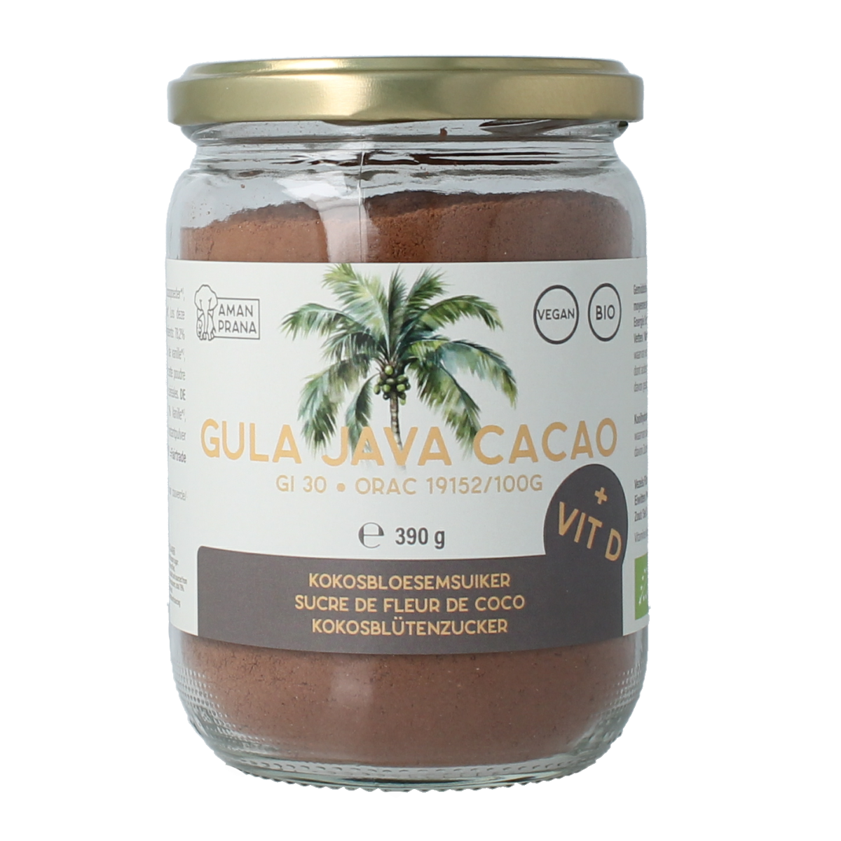 Amanprana Gula java cacao met vitamine D 390.00 Gram