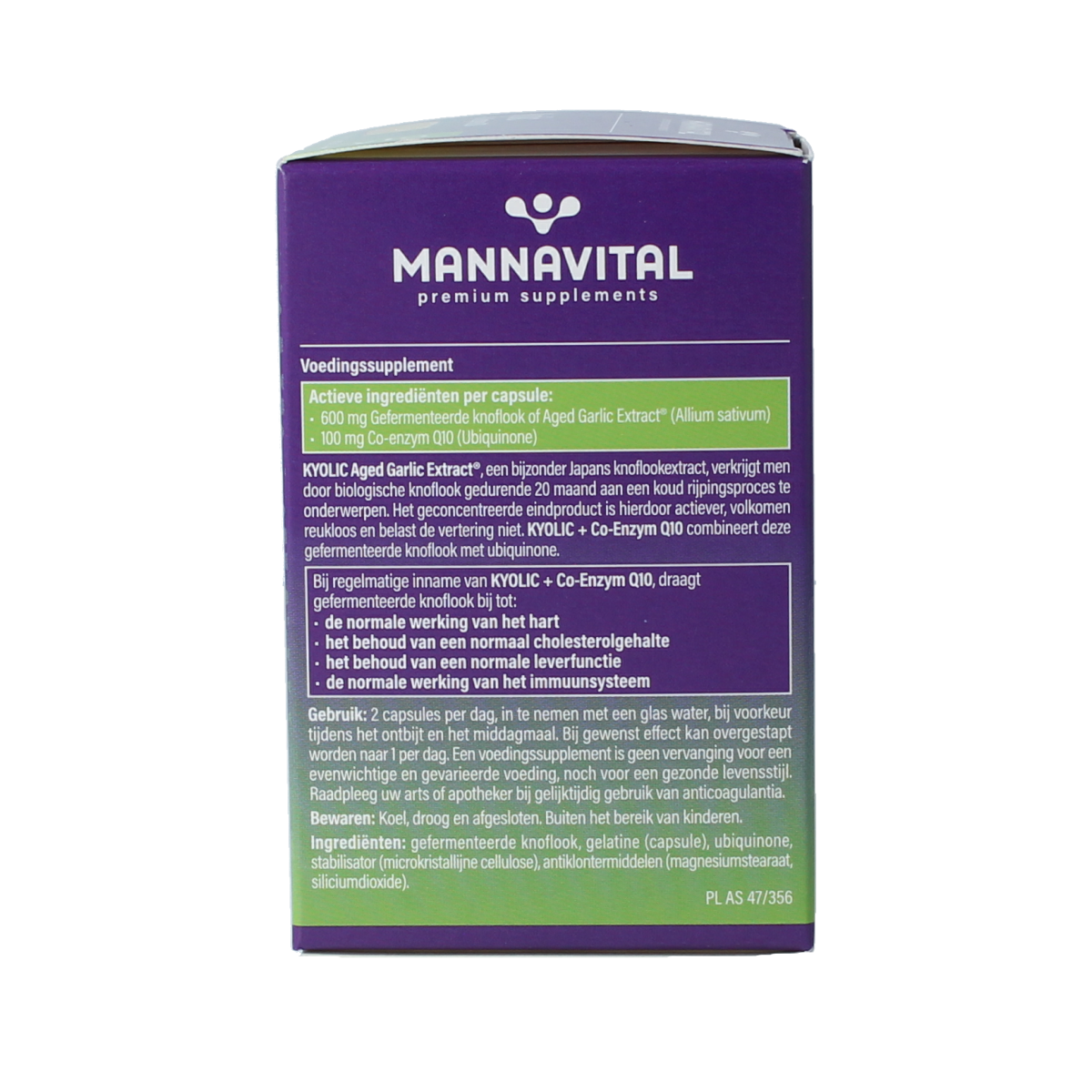 Mannavital Kyolic + co-enzym Q10 60.00 Capsules