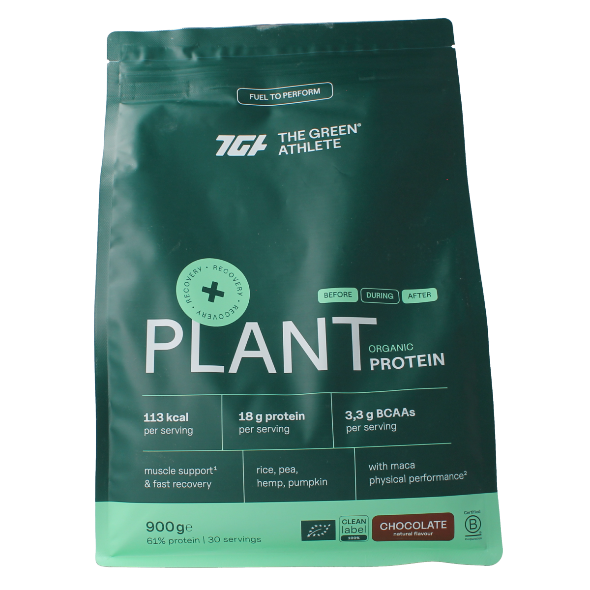 The Green Athlete Plant protein choco bio 900.00 Gram