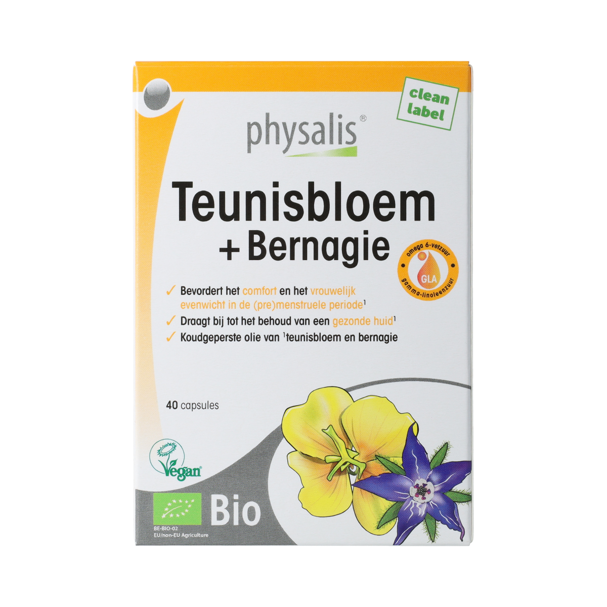 Physalis Physalis Teunisbloem + Bernagie 40 caps BIO 40.00 Capsules