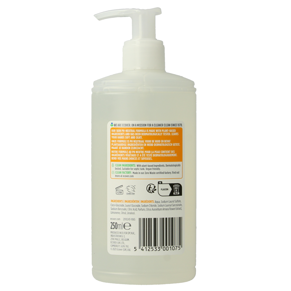 Ecover Handzeep citrus oranjebloesem 250.00 Milliliter