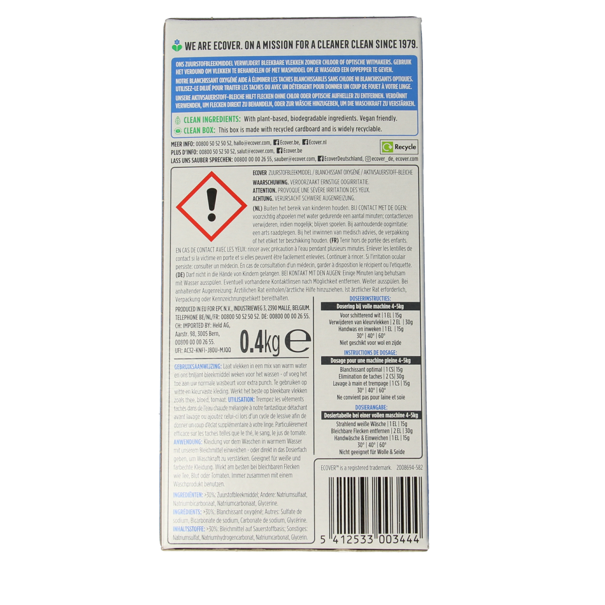 Ecover Zuurstofbleekmiddel 400.00 Gram