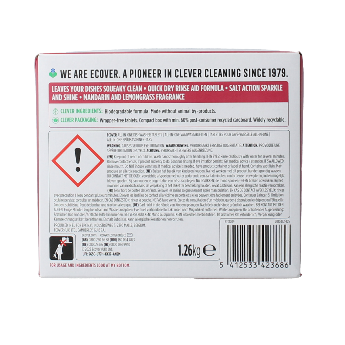 Ecover Vaatwasmachine tabletten all-in-one 72.00 Stuks