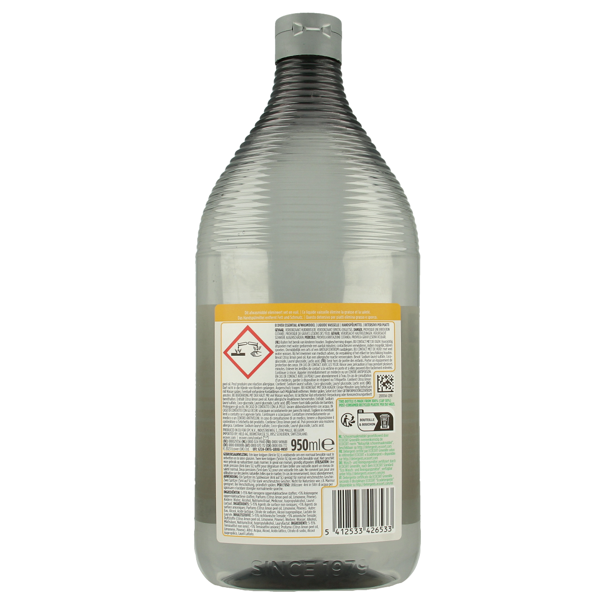 Ecover Essential afwasmiddel citroen 950.00 Milliliter