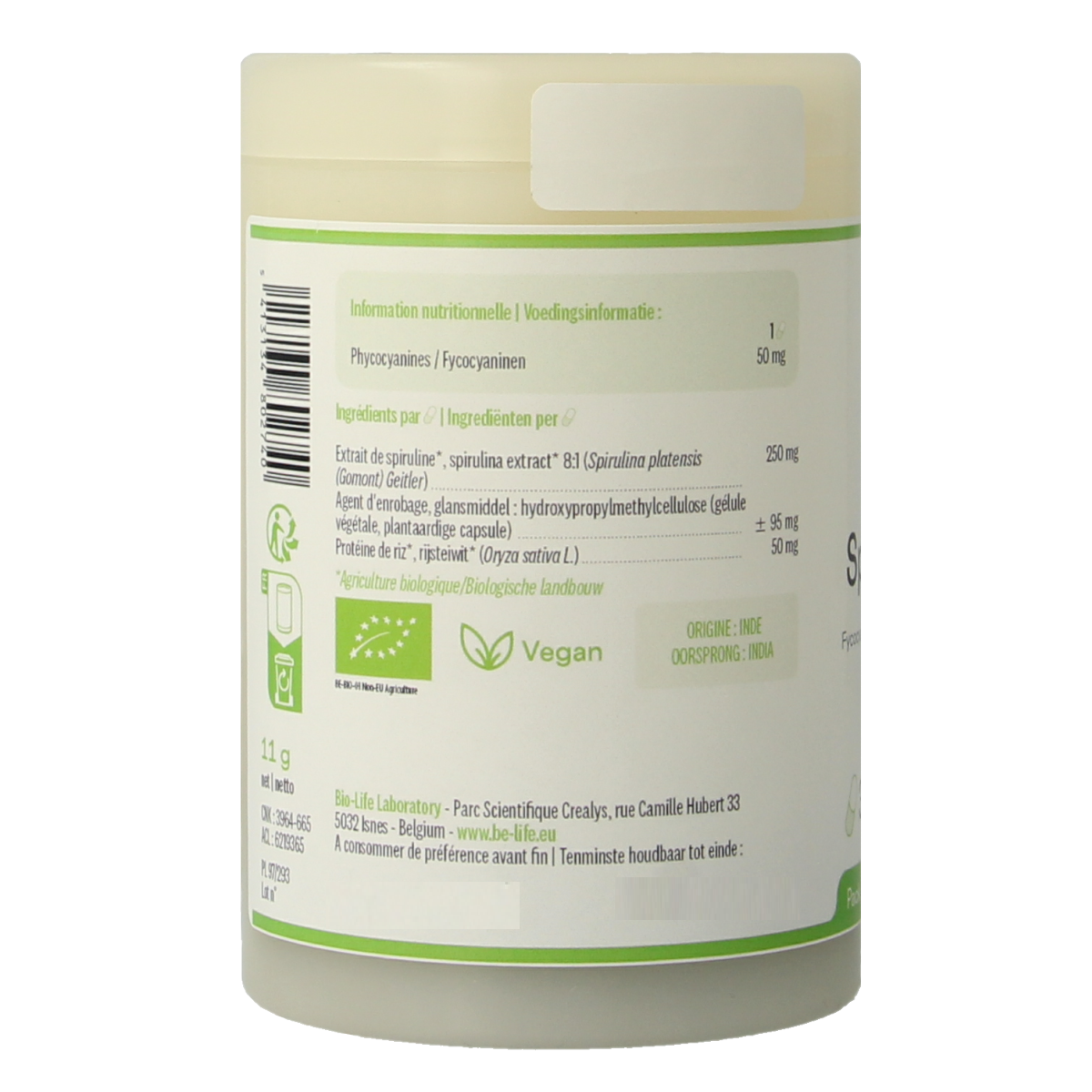 Be-Life Blauwe spirulina bio 30.00 Capsules