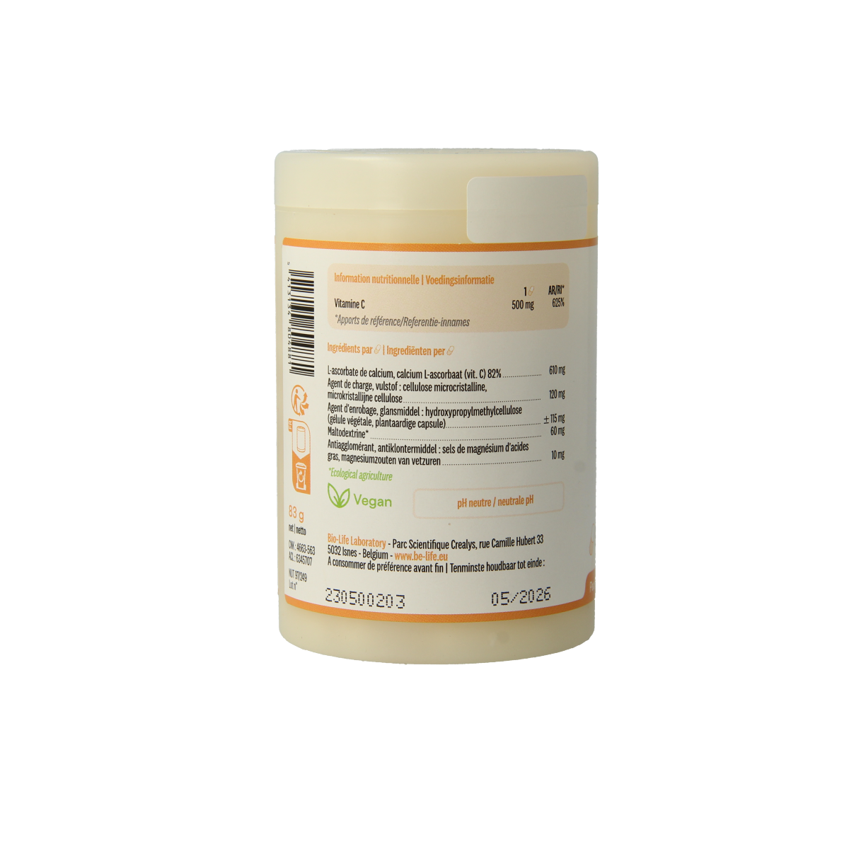 Be-Life Vitamine C 500 neutral 90.00 Capsules