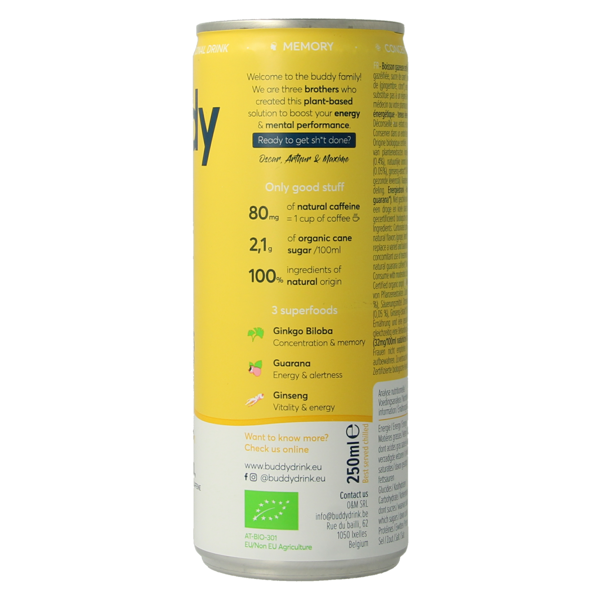 Buddy Drink ginger & lemon bio 250.00 Milliliter