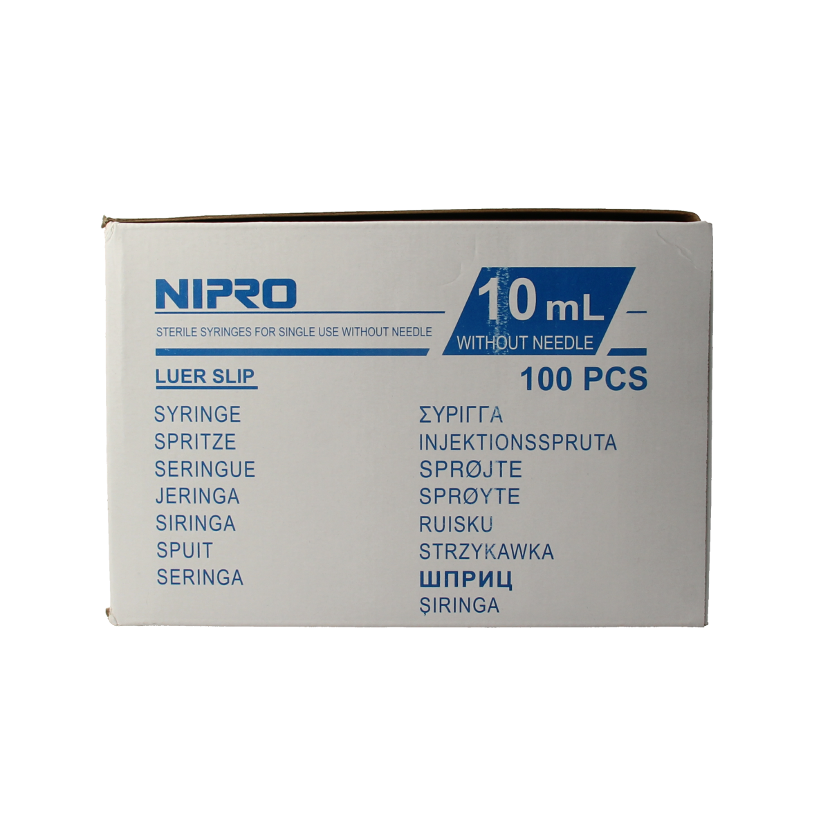 Nipro Injectiespuit luer 10ml 3-delig 100.00 Stuks