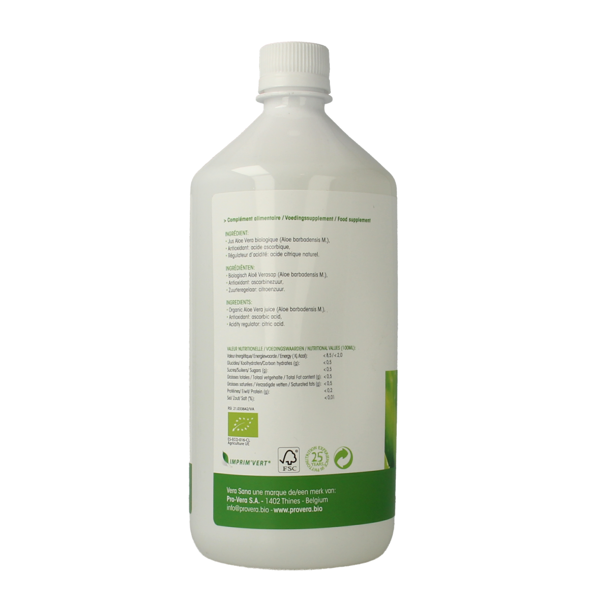 Vera Sana Aloe vera sap zonder pulp 1.00 Liter