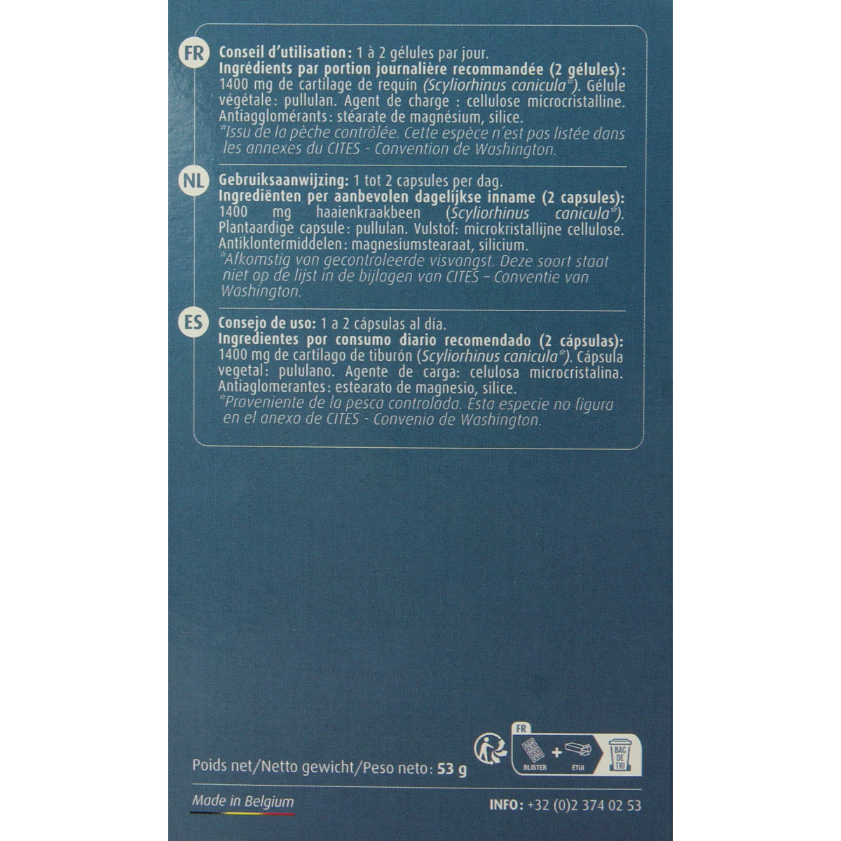 Trenker Cartilage de requin 60.00 Capsules