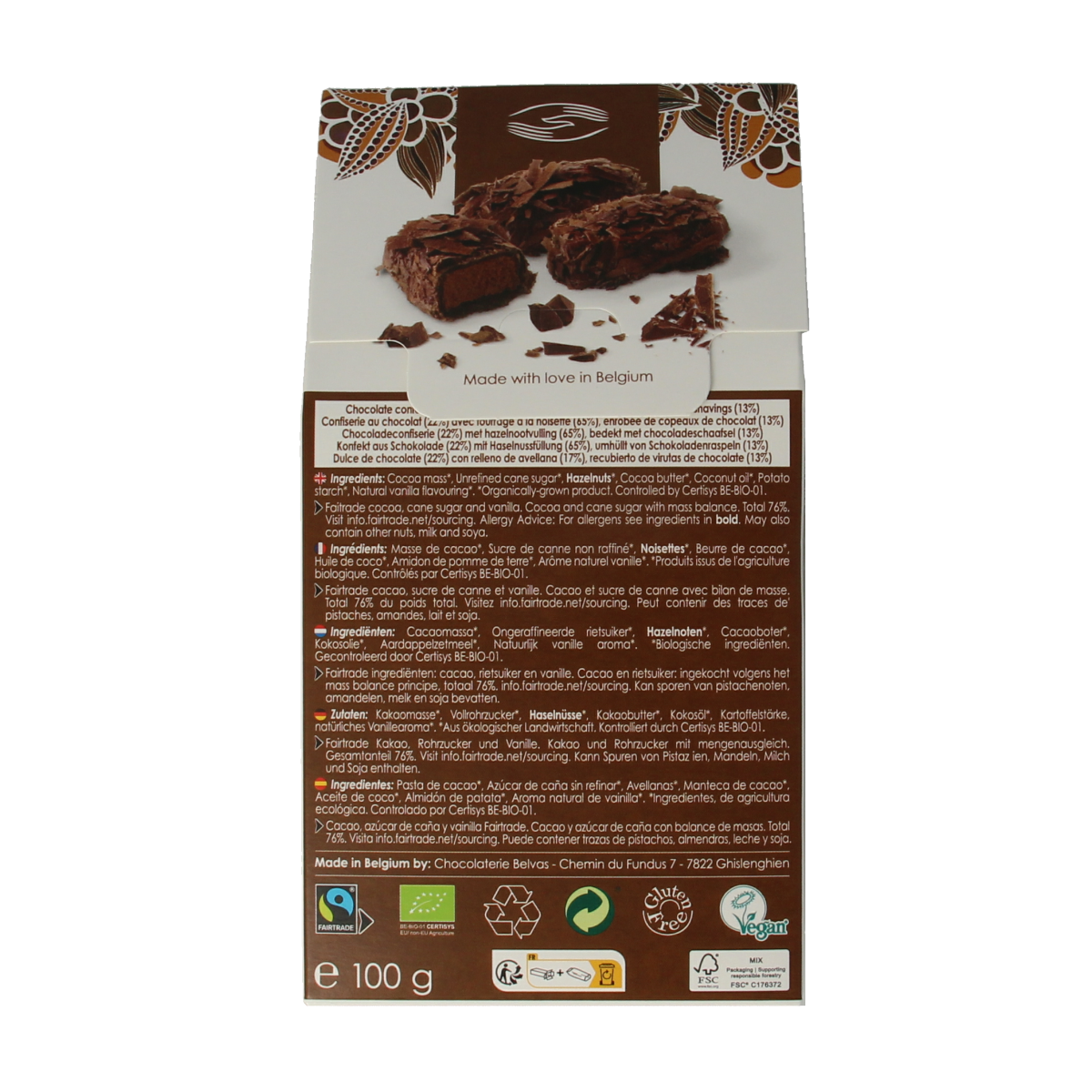 Belvas Flaked truffels bio 100.00 Gram
