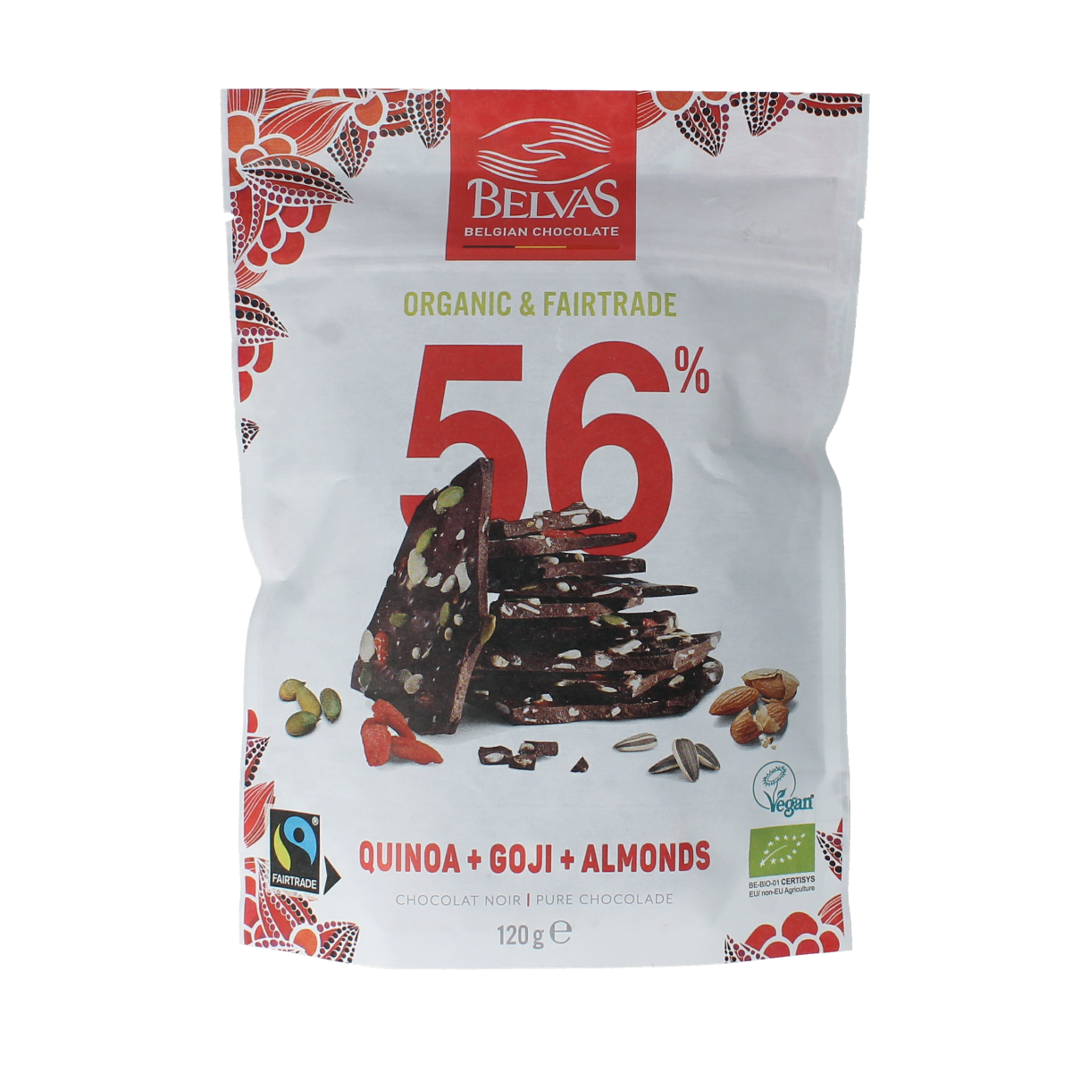 Belvas Thins puur goji amandel bio 120.00 Gram