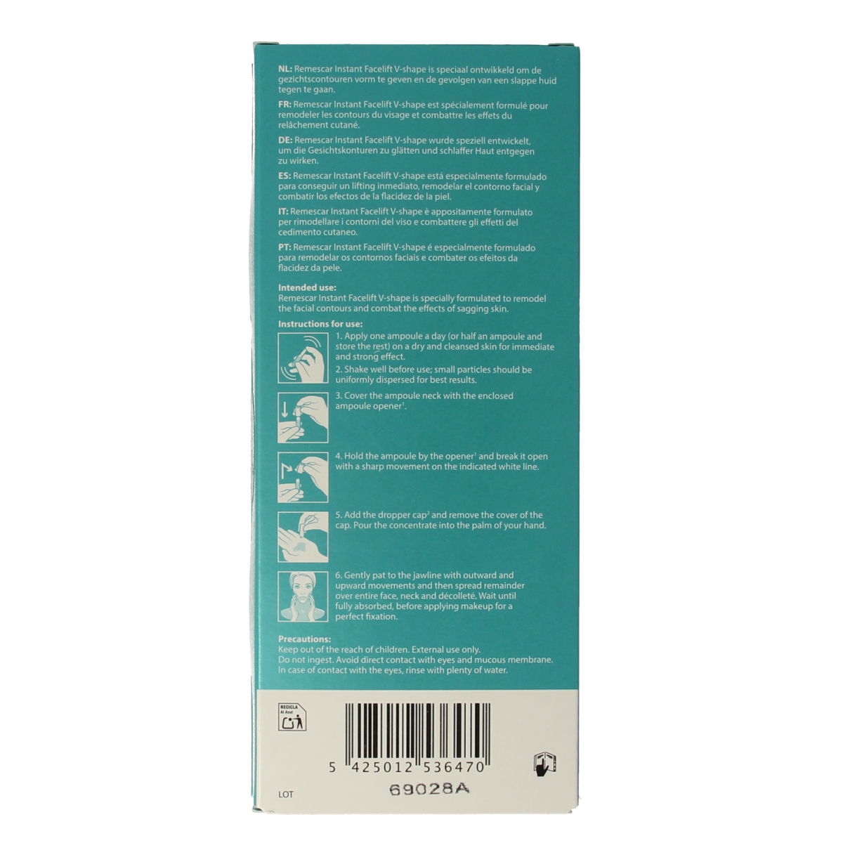 Remescar Instant facelift V-shaper 5 x 2ml 5.00 Ampullen