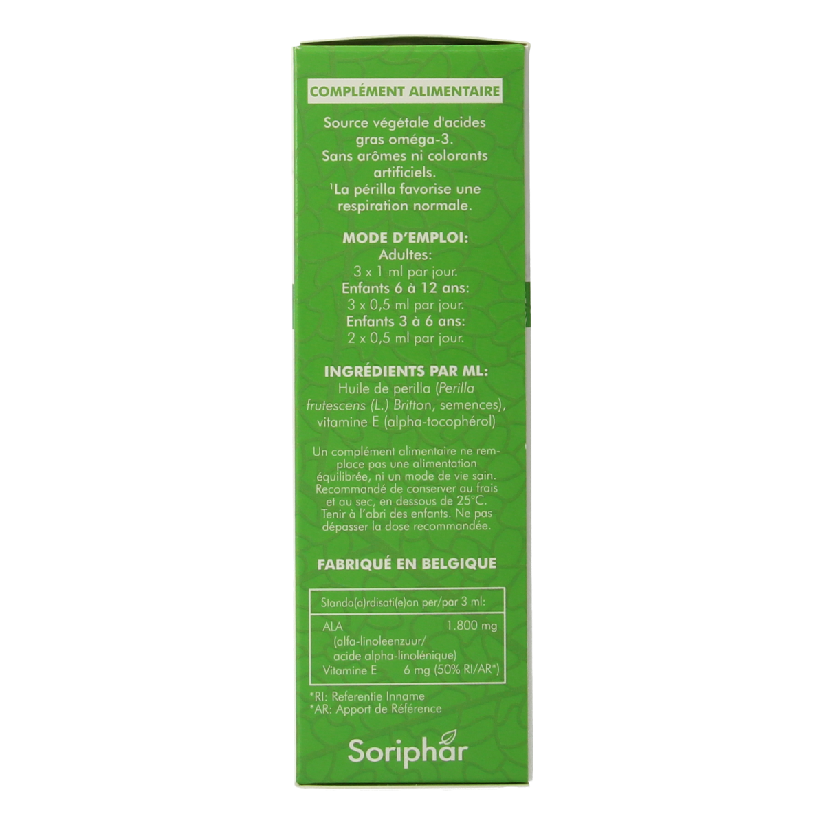 Soriphar Perilla olie omega 3  50.00 Milliliter