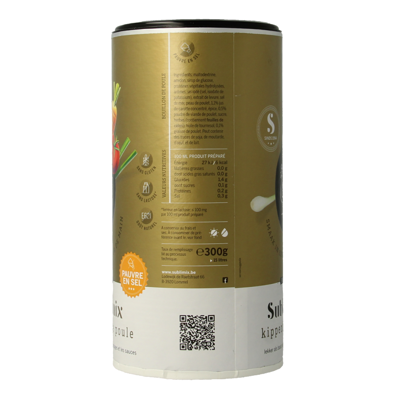 Sublimix Kippenbouillon zoutarm 300 Gram