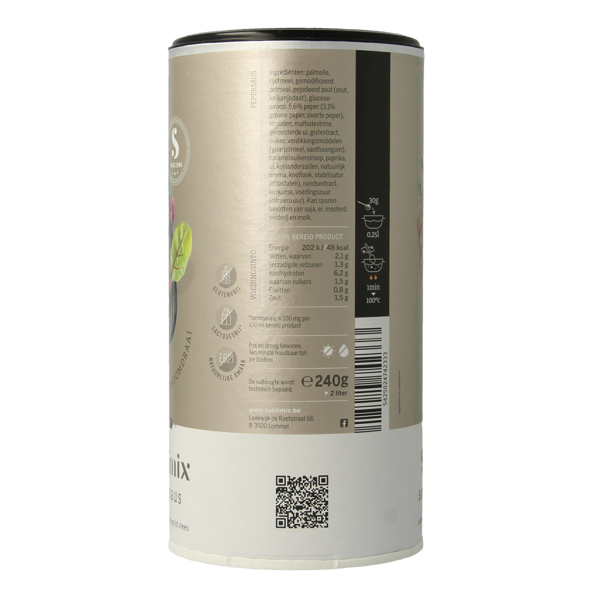 Sublimix Pepersaus glutenvrij 240.00 Gram