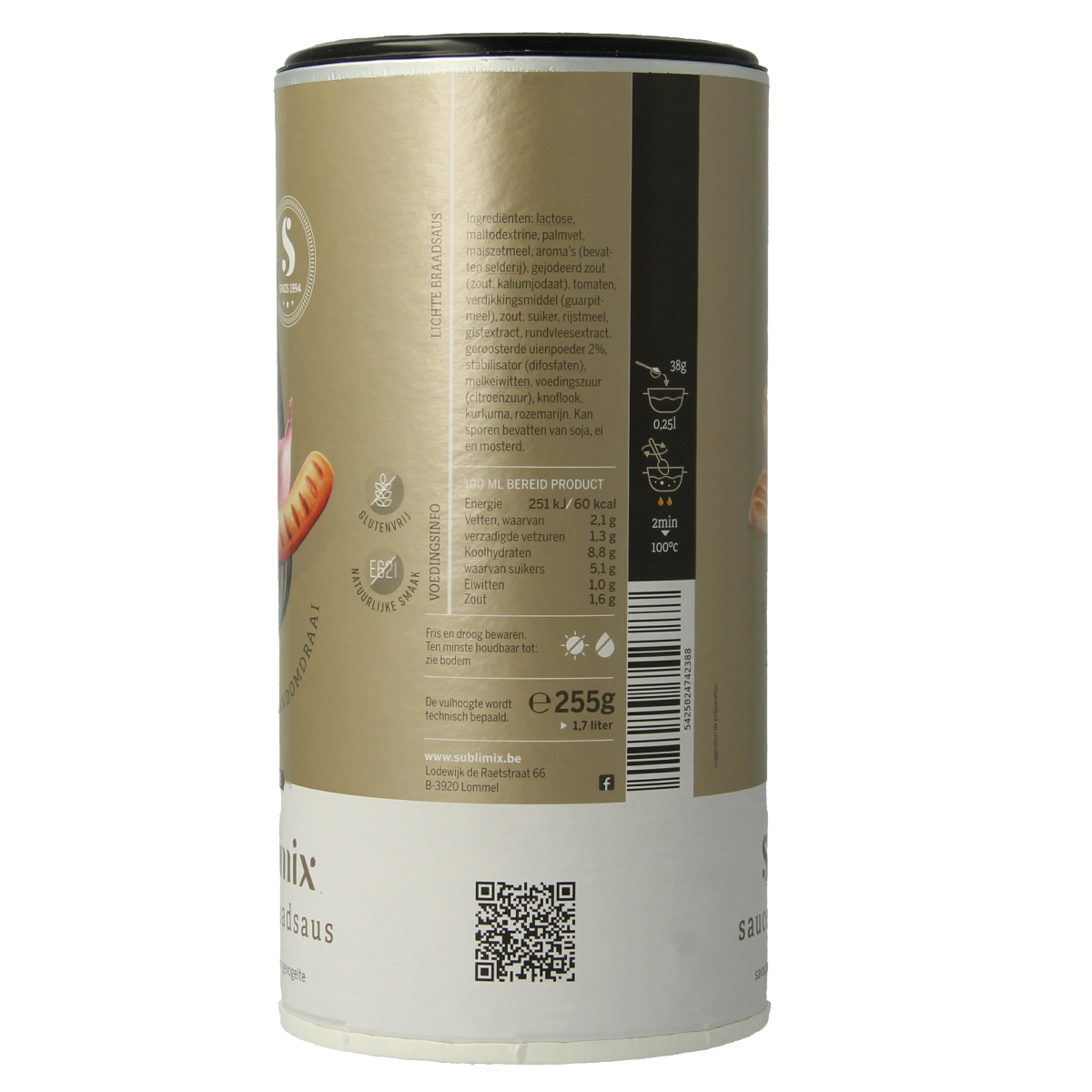 Sublimix Lichte braadsaus glutenvrij 255.00 Gram