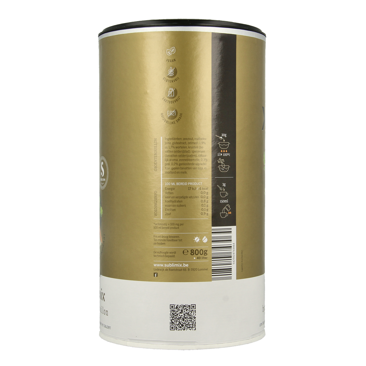 Sublimix Groentebouillon glutenvrij 800.00 Gram