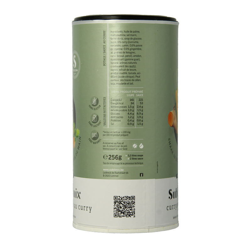 Sublimix Currysoep glutenvrij 256 Gram