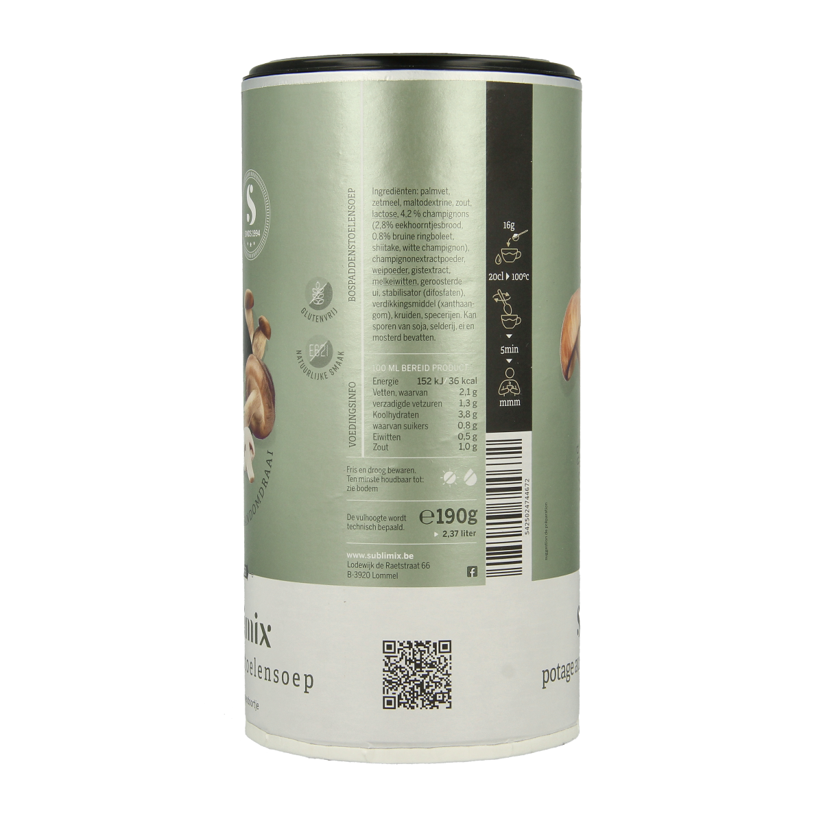 Sublimix Bospaddenstoelensoep glutenvrij 190.00 Gram