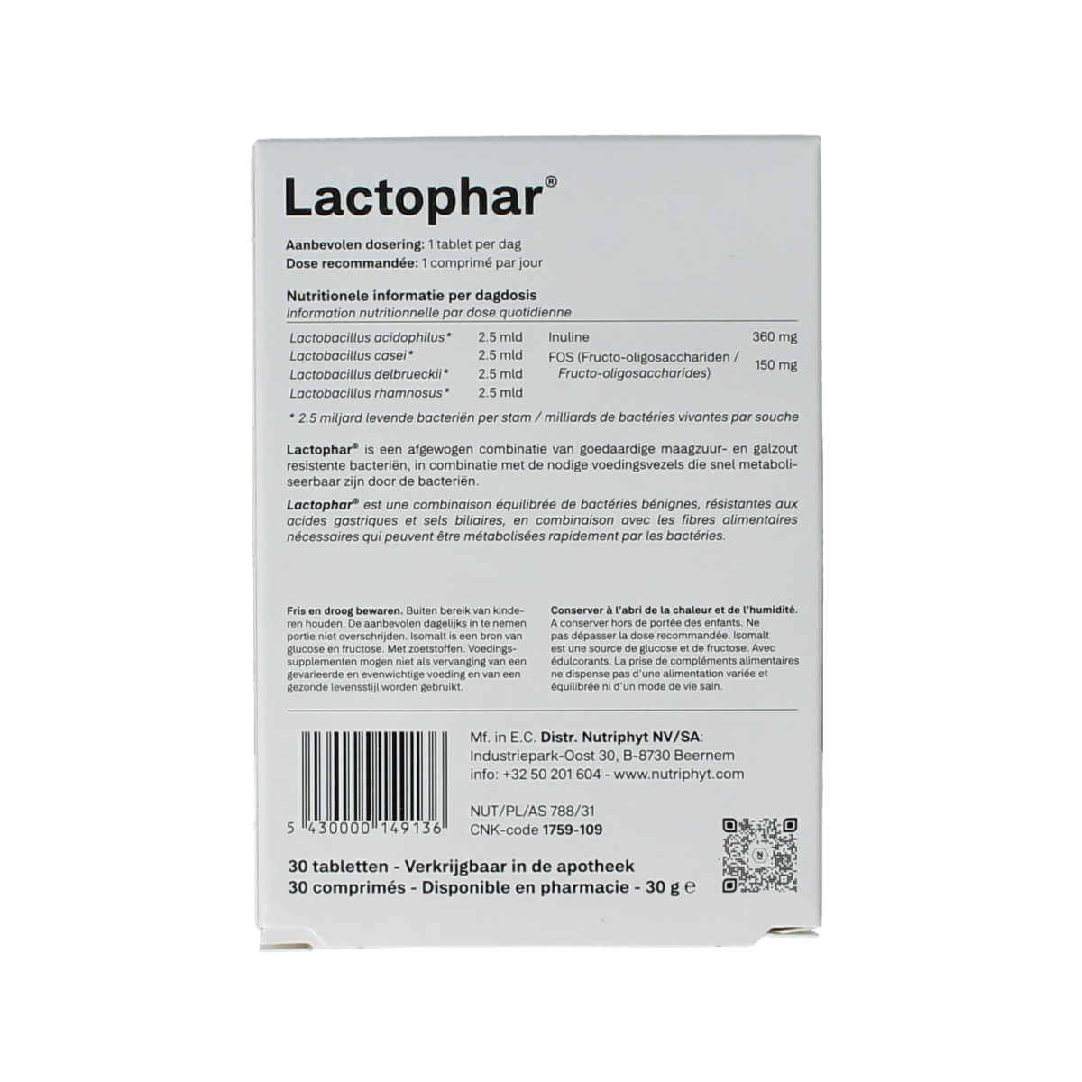 Nutriphyt Lactophar 30.00 Tabletten