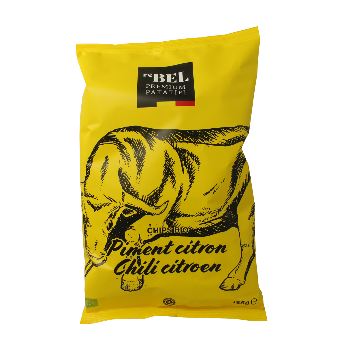 reBEL Aardappelchips chili lemon bio 125.00 Gram
