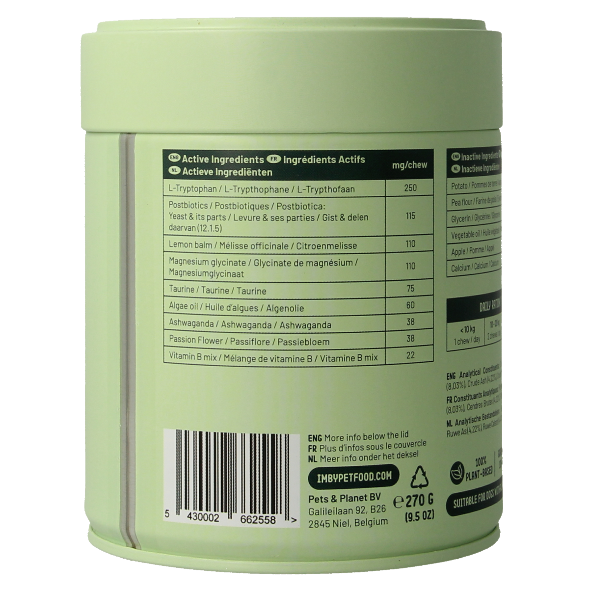Imby Pet Food  Anti stress supplement hond 90.00 Kauwtabletten