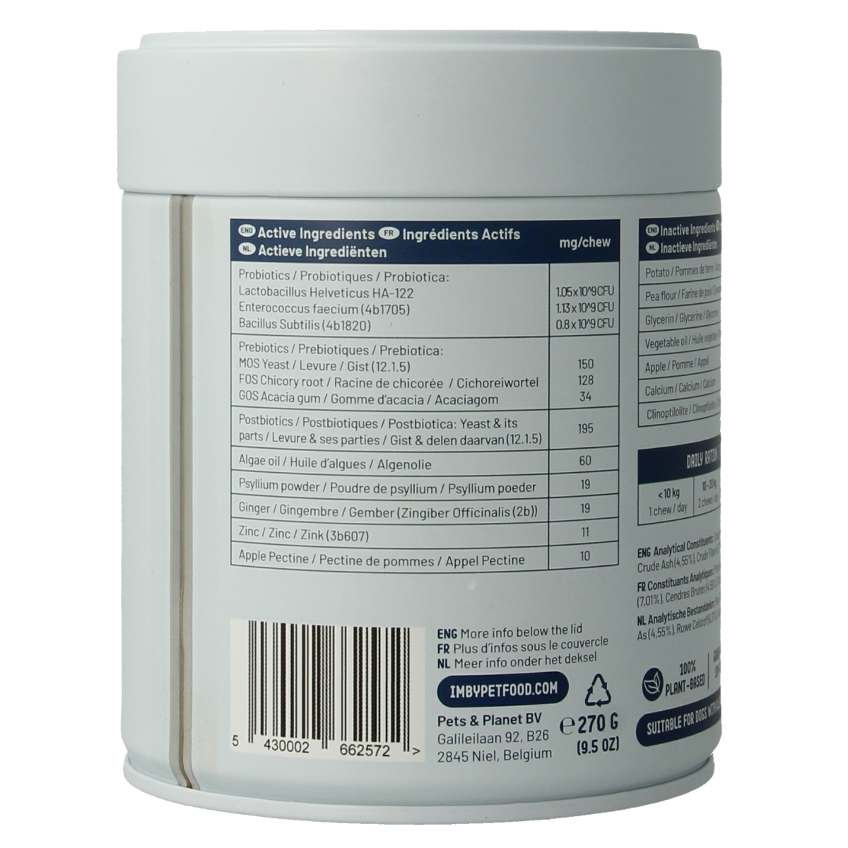 Imby Pet Food  Probiotica supplement hond 90.00 Kauwtabletten