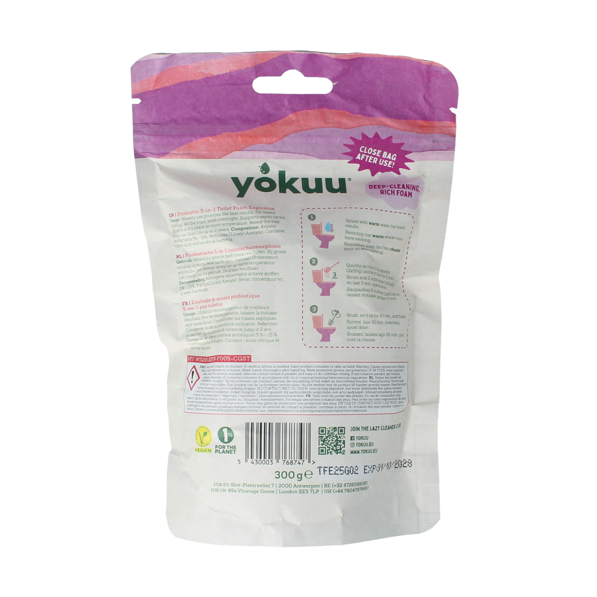 Yokuu Probio toilet schuim 5 in 1 300.00 Gram