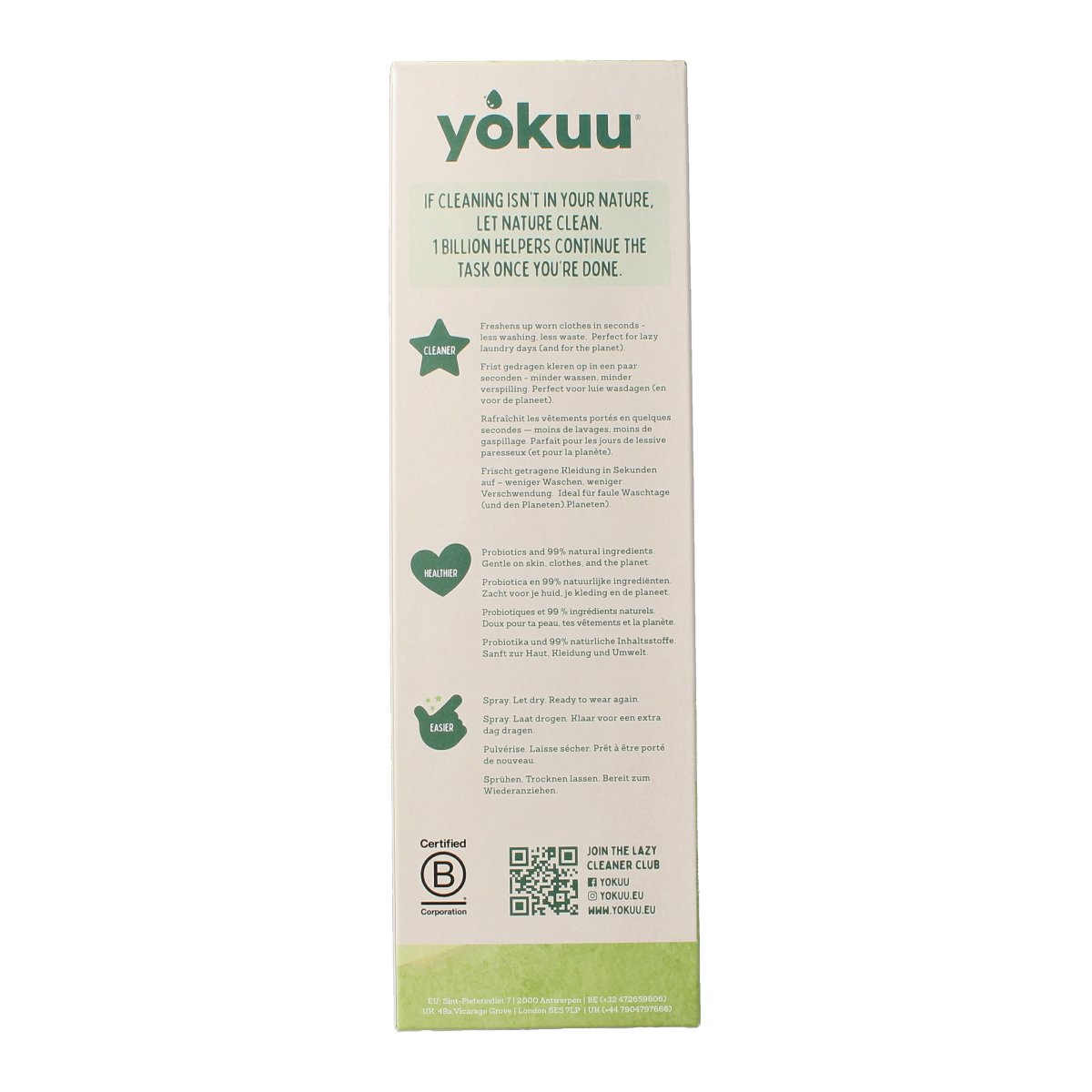 Yokuu Probiotische kledingopfrisser startkit parel+spray 1.00 Stuks
