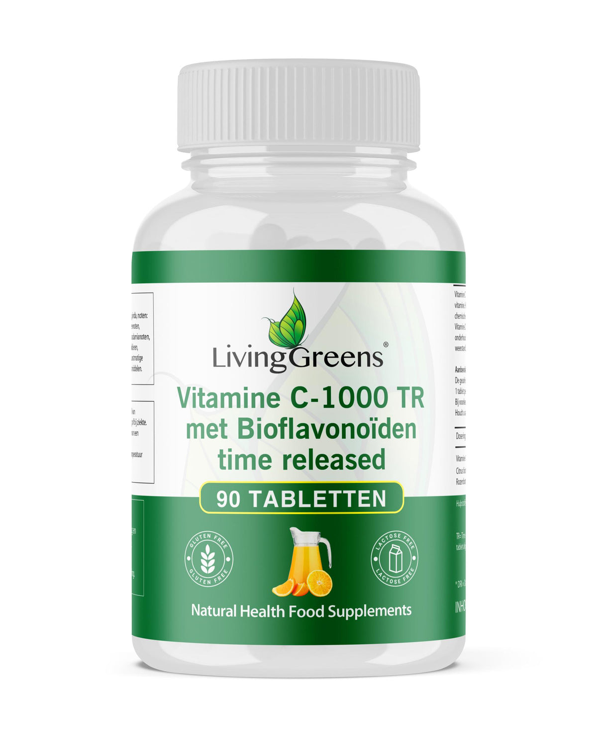 Livinggreens Vitamine C 1000mg TR 90.00 Tabletten