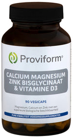Proviform Calcium magnesium zink bisglycinaat & D3 90.00 Vegetarische capsules