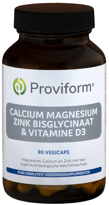 Proviform Calcium magnesium zink bisglycinaat & D3 90.00 Vegetarische capsules