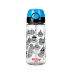 Nuby Beker zacht rietje drukknop blauw 540ml 4+ jaar 1.00 Stuks