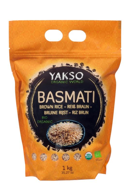 Yakso Basmati rijst bruin bio 1.00 Kilogram