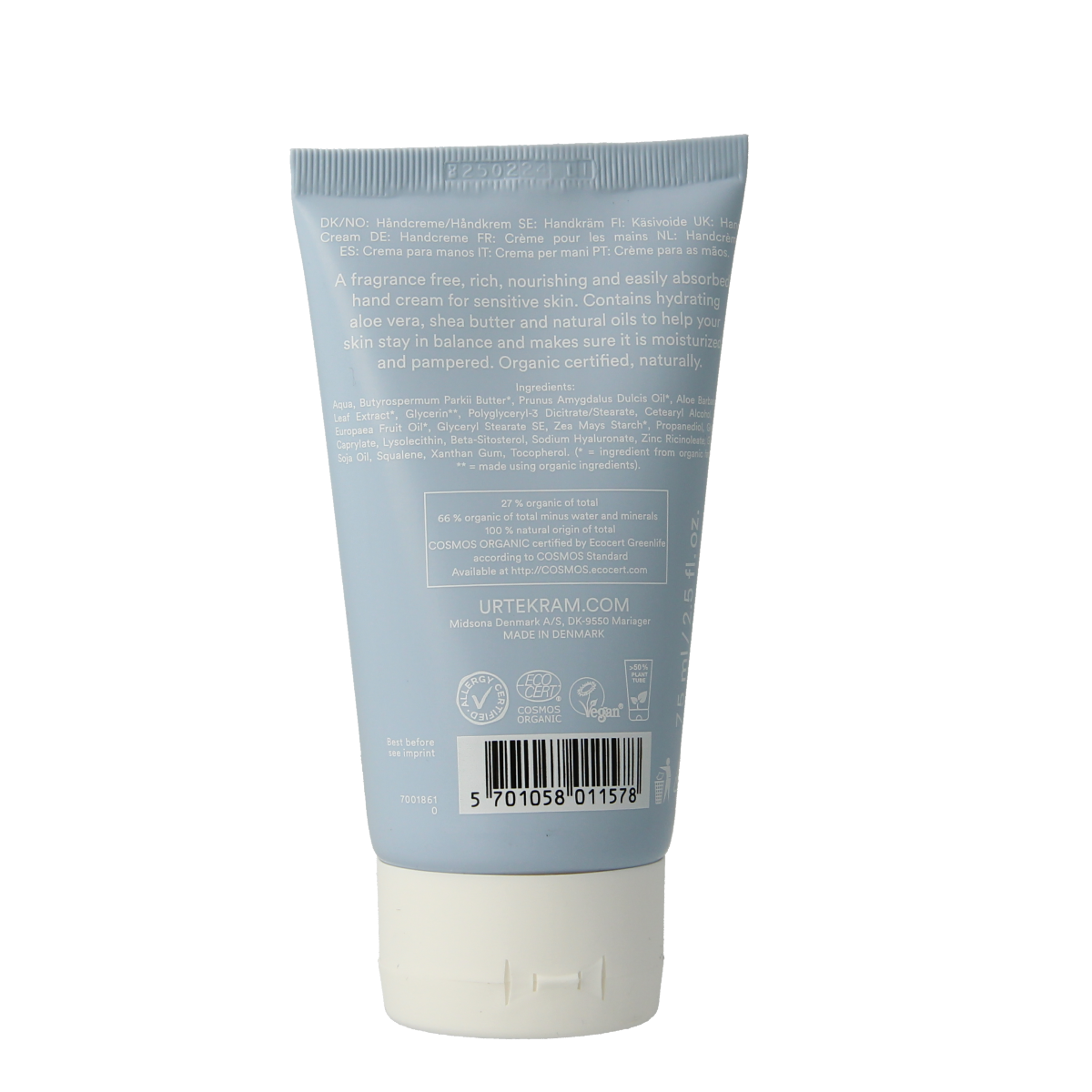 Urtekram Find balance handcream gevoelige huid 75.00 Milliliter