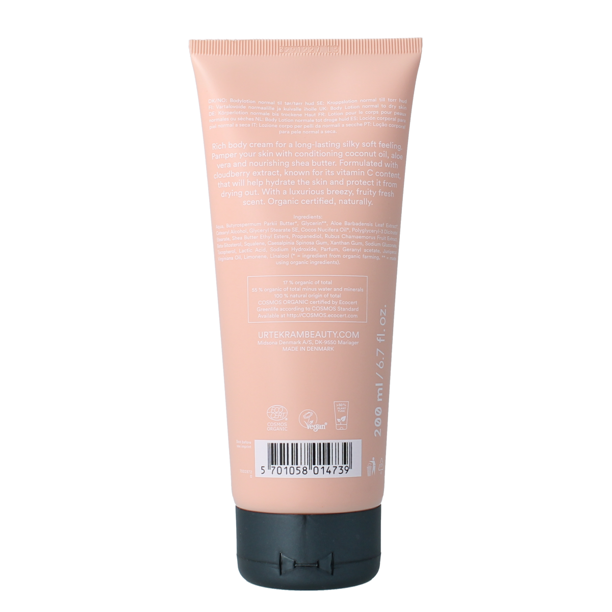 Urtekram Nordic berry voedende body creme 200.00 Milliliter